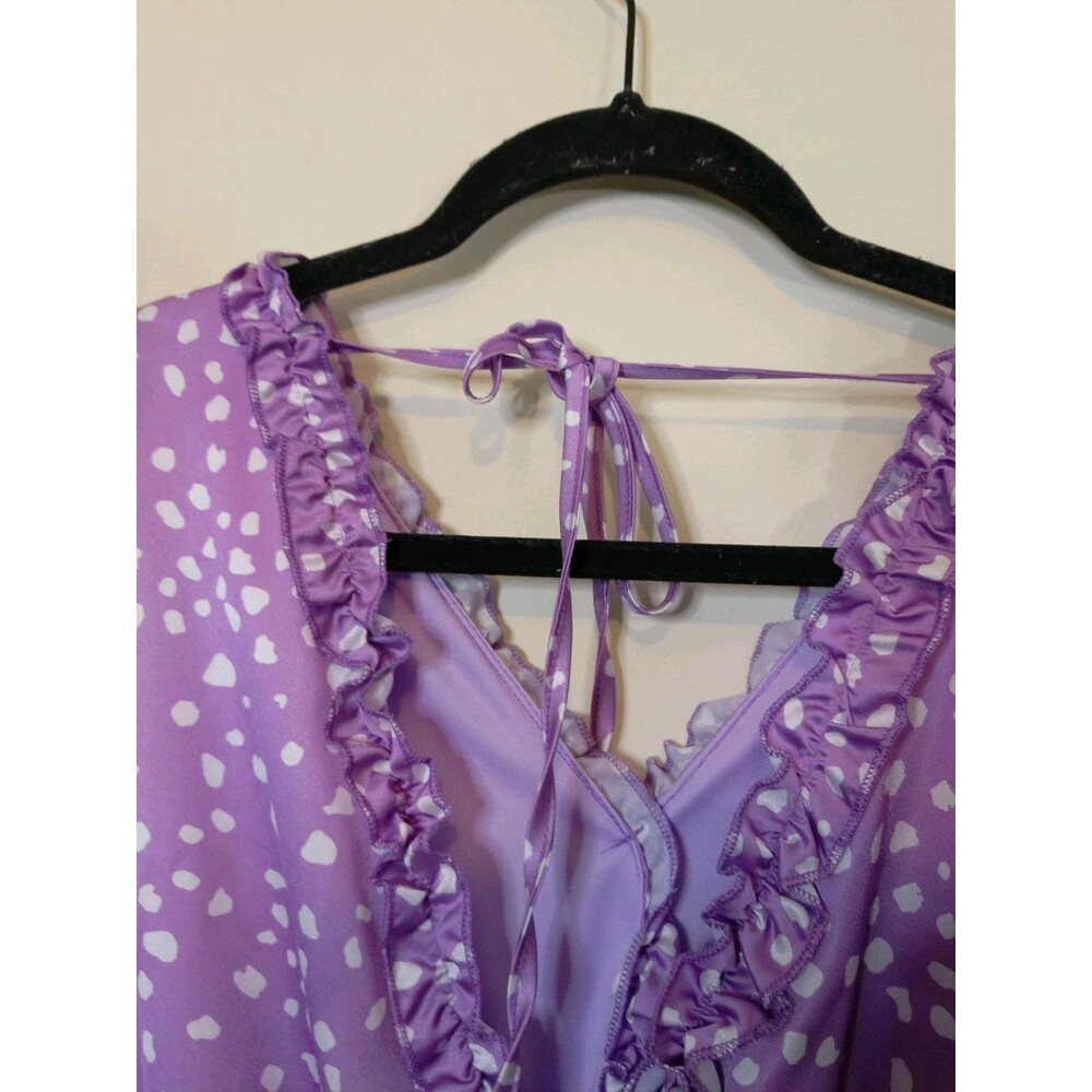 Women's Floral Boho MIni Dress Size Medium Purple Lilac - Picture 8 of 11